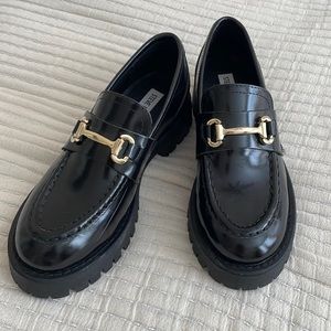 Steve Madden Lando Black Leather Loafers